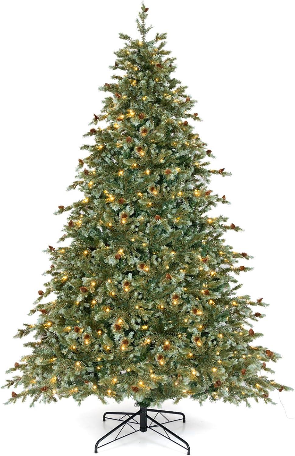 8 Ft Artificial Christmas Tree With 1226 Branch Tips 410 Warm White Led Lights