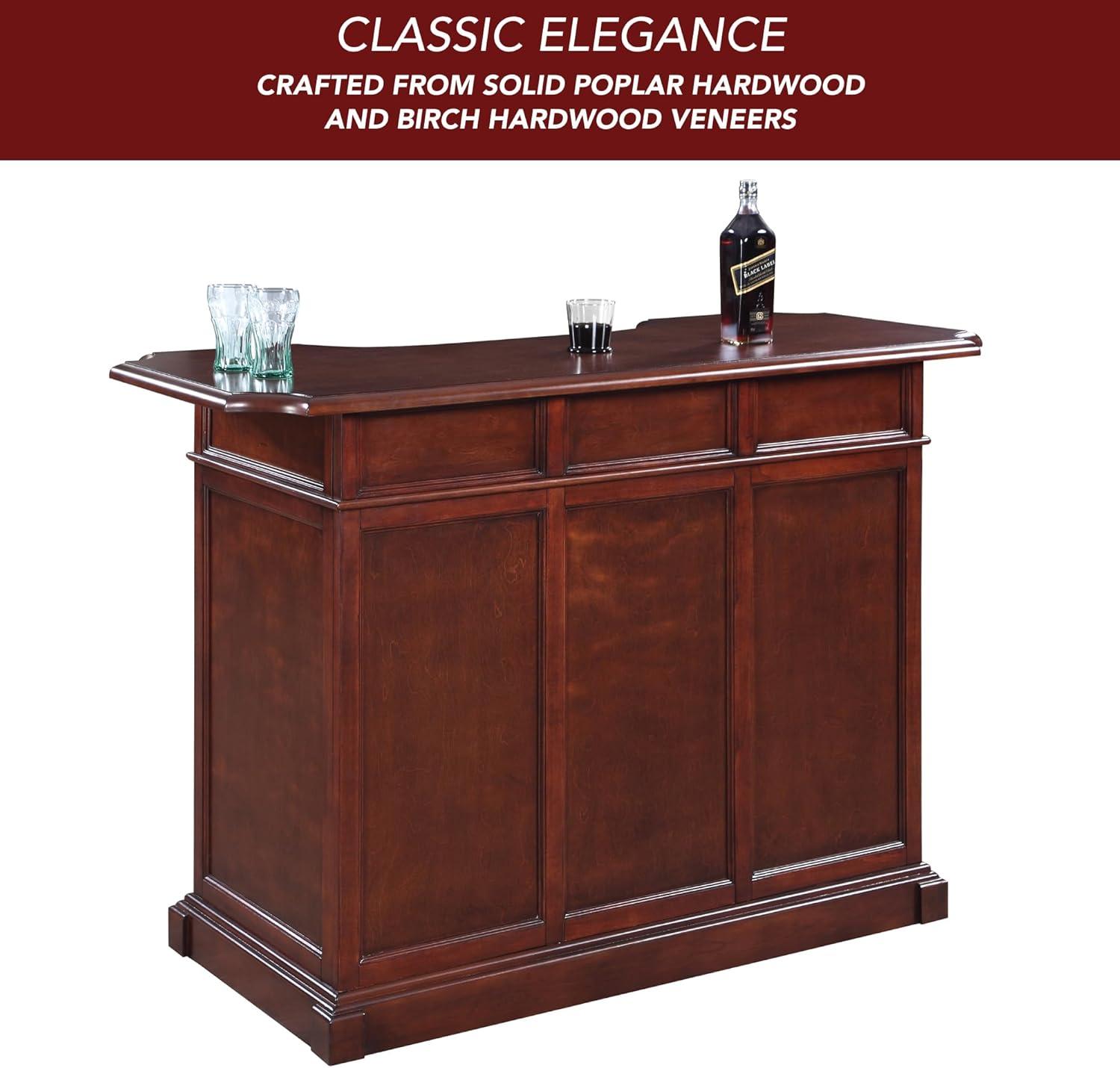 Hathaway Ridgeline Home Bar Set w/ Storage, 5-ft, Walnut Finish