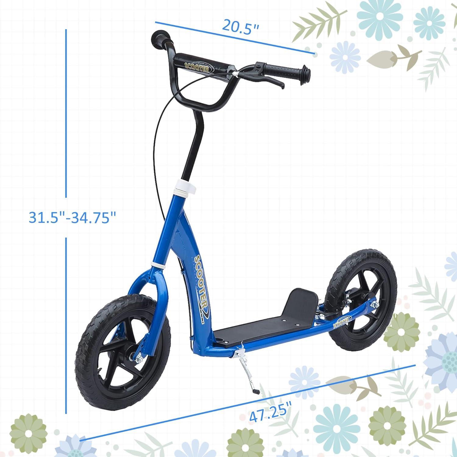 HomCom Kick Scooter for Kids 5-12 Years Old, Big Wheel Kids Scooter