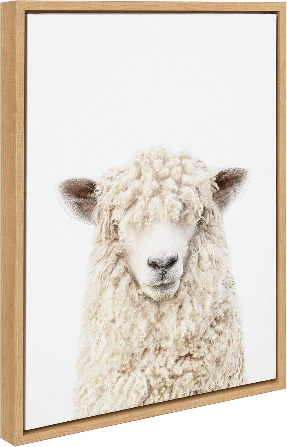 18" x 24" Sylvie Sheep Bangs Portrait Framed Canvas by Amy Peterson - Kate & Laurel All Things Decor