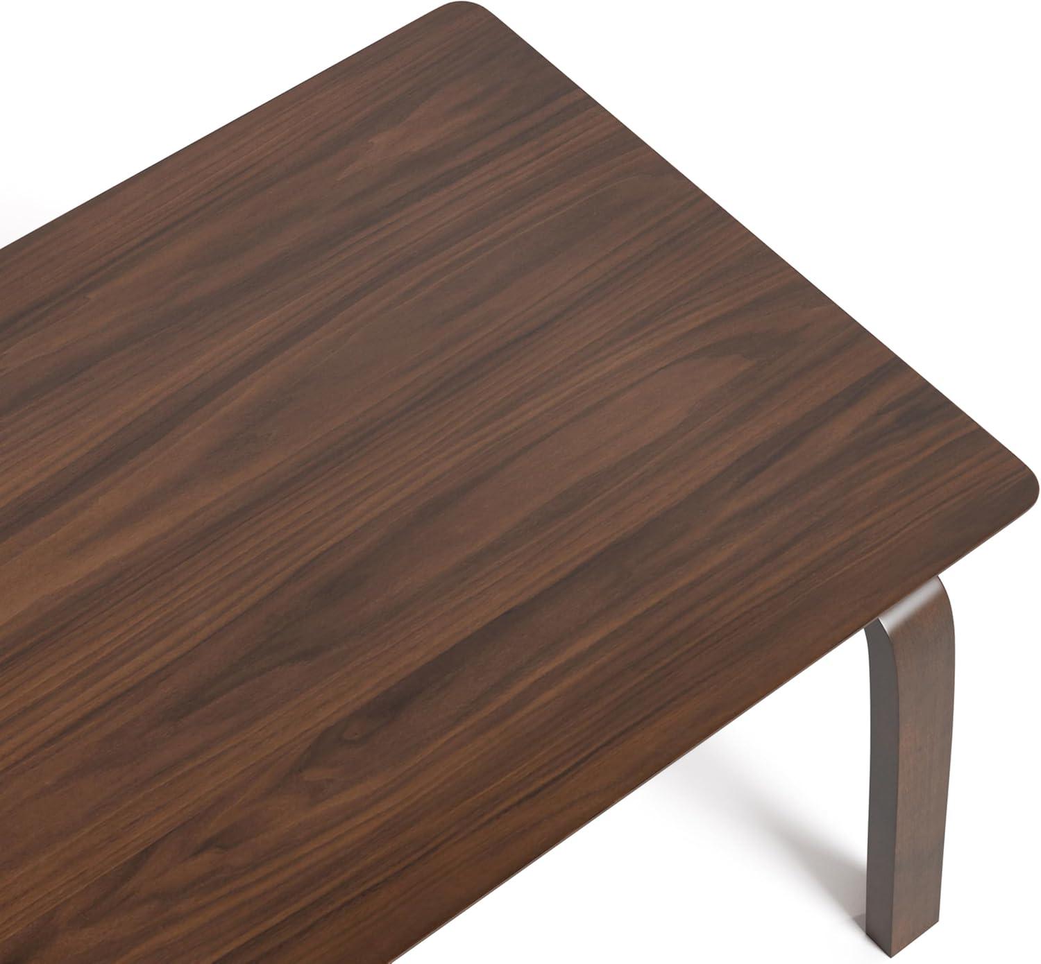 HOMES: Inside + Out 71" Forest Wisp Mid-Century Modern Rectangle Dining Table Seats 6 Walnut