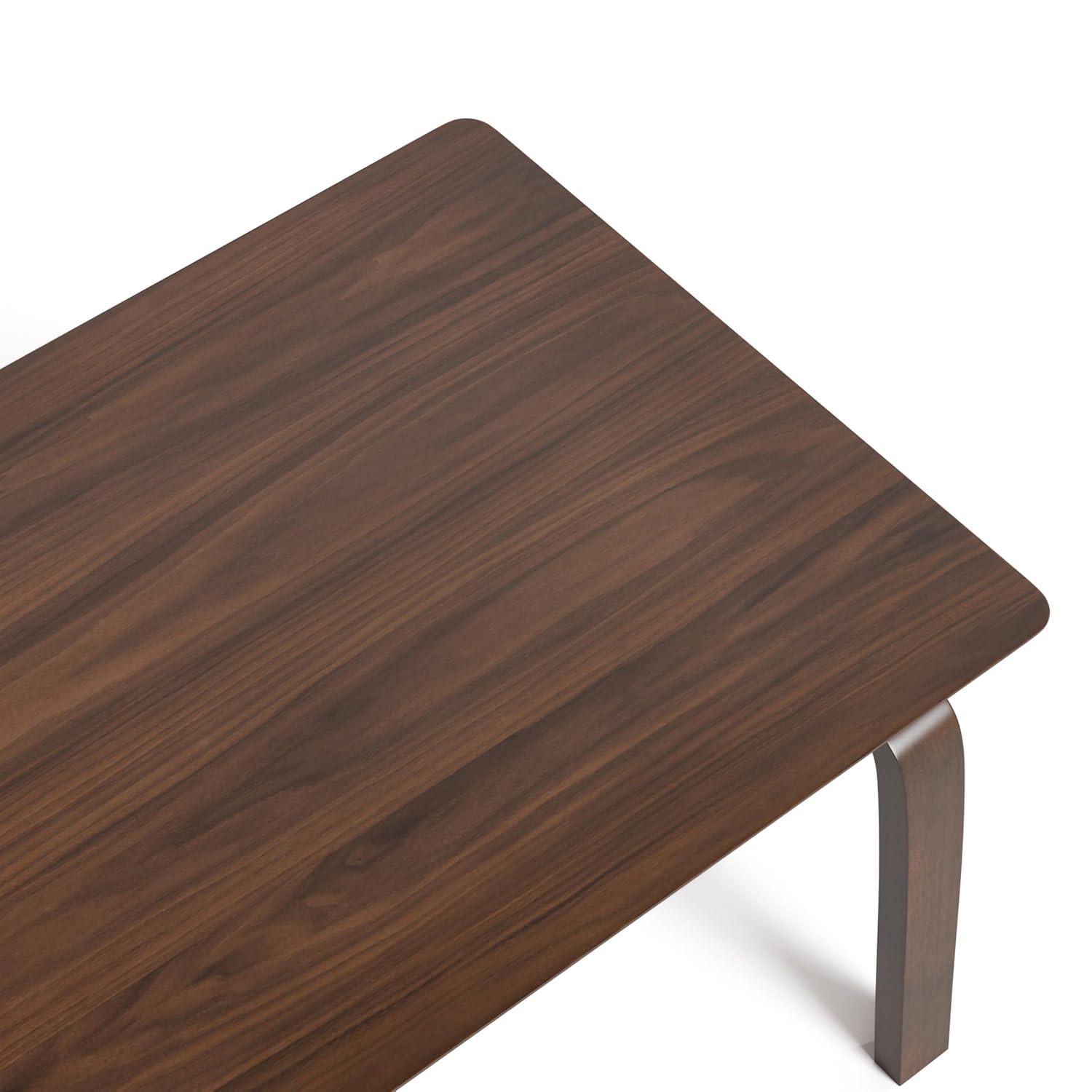 HOMES: Inside + Out 71" Forest Wisp Mid-Century Modern Rectangle Dining Table Seats 6 Walnut