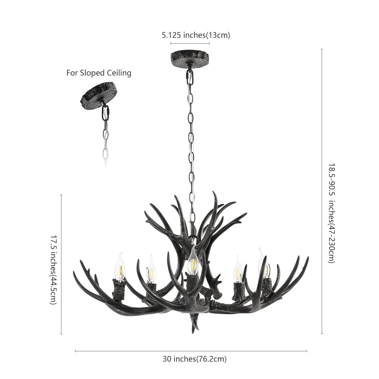 JONATHAN Y JYL6300C Eldora 30" 5-Light Rustic Farmhouse Iron LED Chandelier, Bohemian, Contemporary, Modern, Transitional for living room, dinning room, bedroom, office Bulb Included, Black