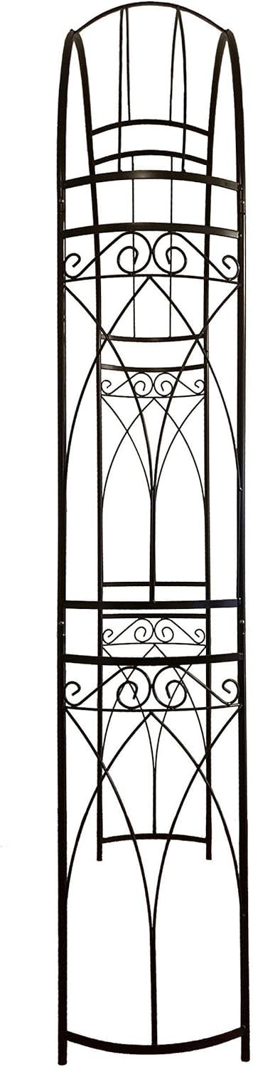 OUTOUR Stereoscopic Metal Garden Arch Arbor Arbour Archway with Graceful Curve for Climbing Plants Roses Vines, Outdoor Garden Lawn Backyard Patio, Wedding, Black