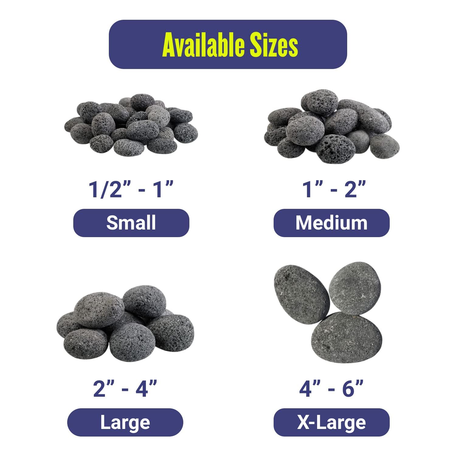Medium Lava Stone (Tumbled) Gray / Black 1 in. - 2 in. 20 lbs. Bag