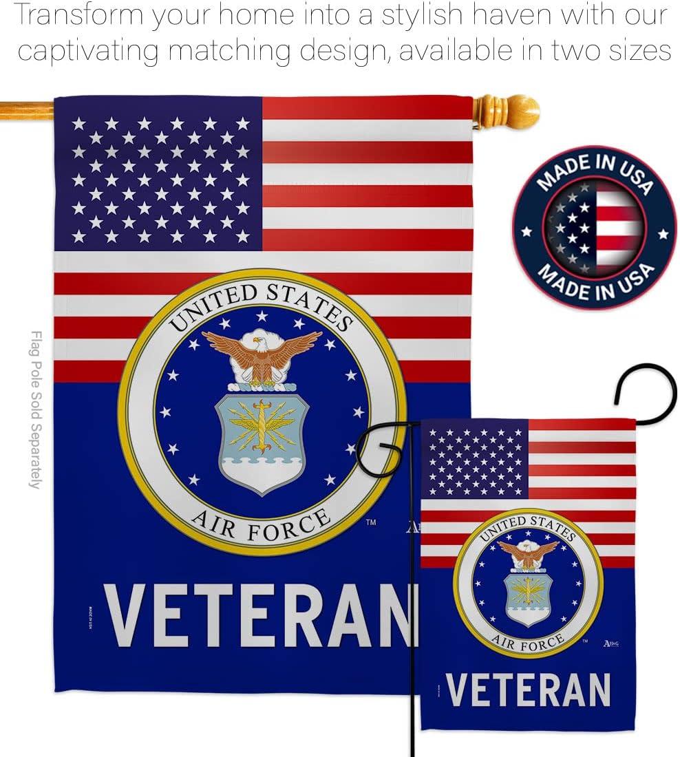 Americana Home & Garden G142616-BO 13 x 18.5 in. US Air Force Veteran Garden Flag with Armed Forces Double-Sided Decorative Vertical Flags House Decoration Banner Yard Gift