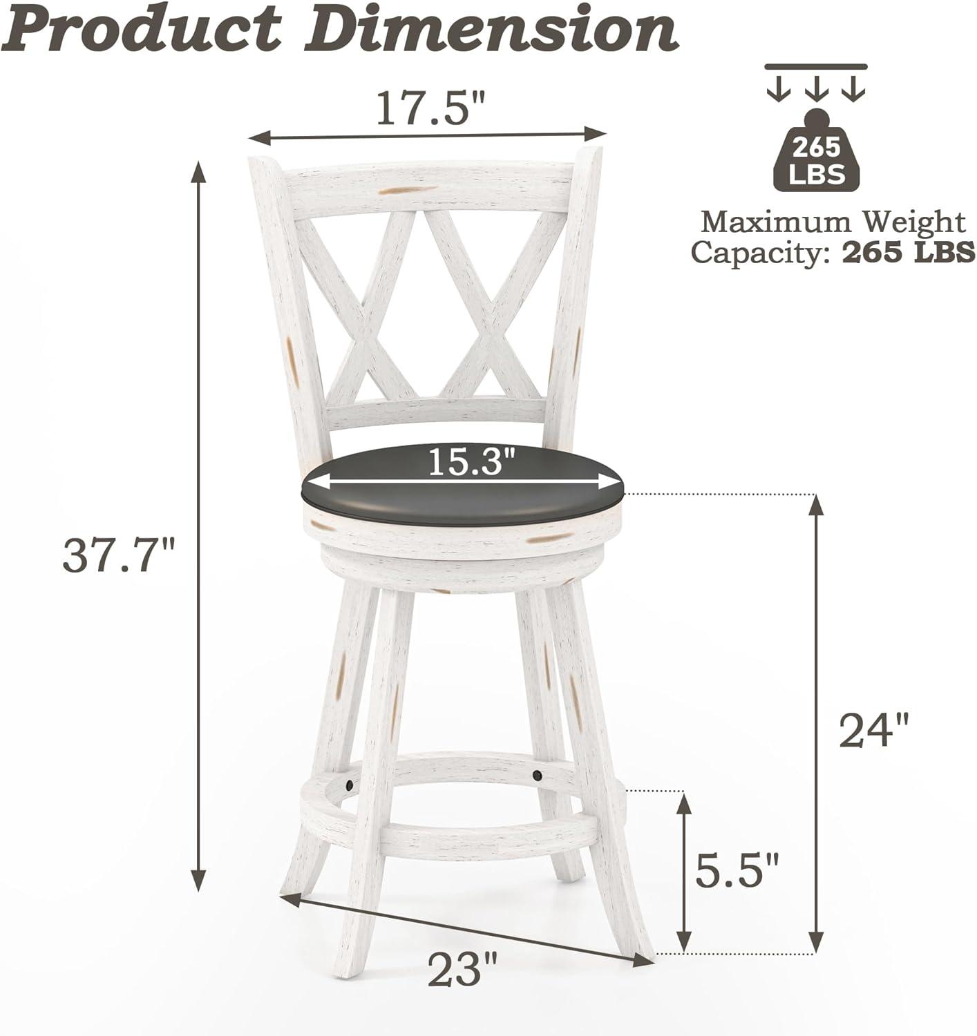 Havant Swivel Upholstered Counter Stool with Solid Wood Frame