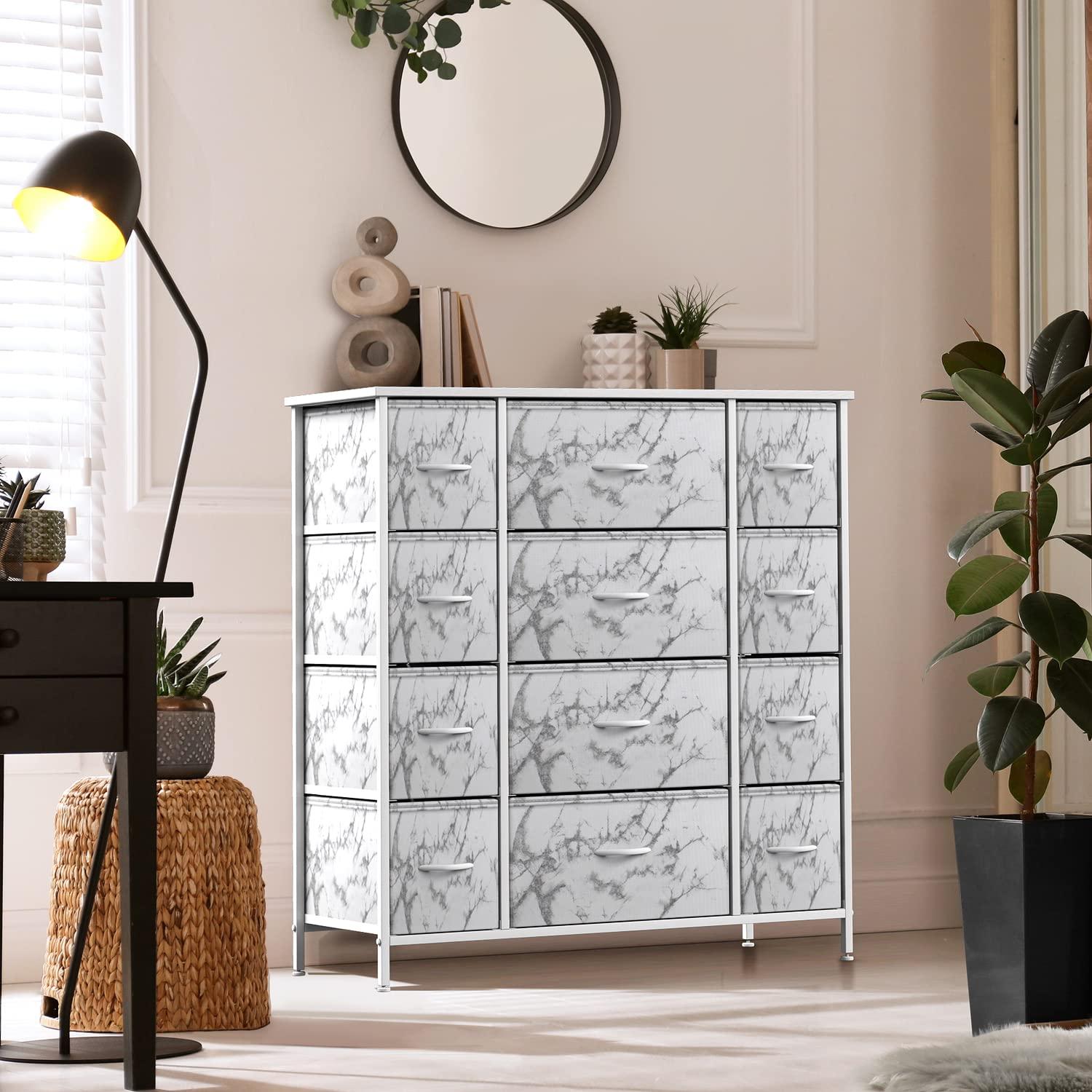 Sorbus Sorbus 12 Drawers Dresser with Steel Frame and Wood Top