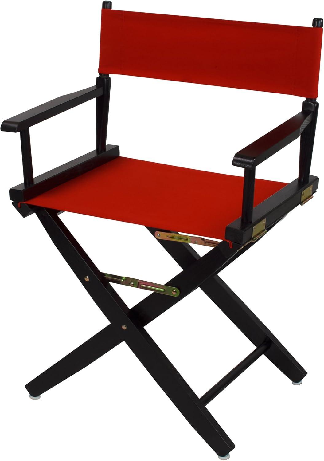 Extra-Wide Premium 18" Directors Chair Black Frame with Red Color Cover