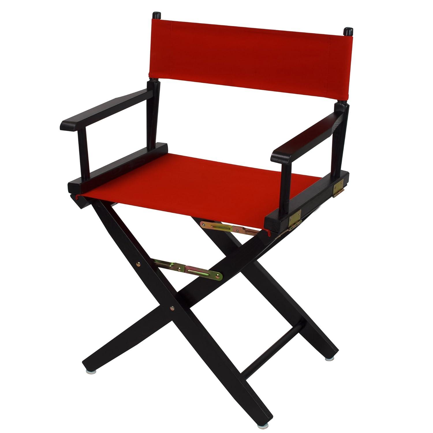 Extra-Wide Premium 18" Directors Chair Black Frame with Red Color Cover