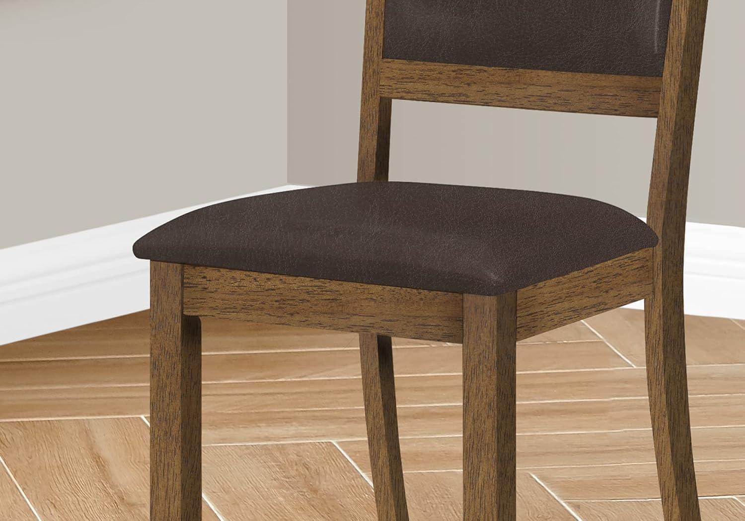 Monarch Specialties Dining Chair, Set Of 2, Side, Kitchen, Dining Room, Brown PU, 40" H, Indoor