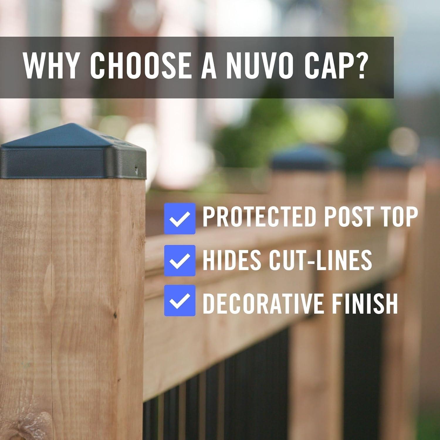 Nuvo Iron Easy-Cap Pyramid Post Caps - Black (PCP12BLK)