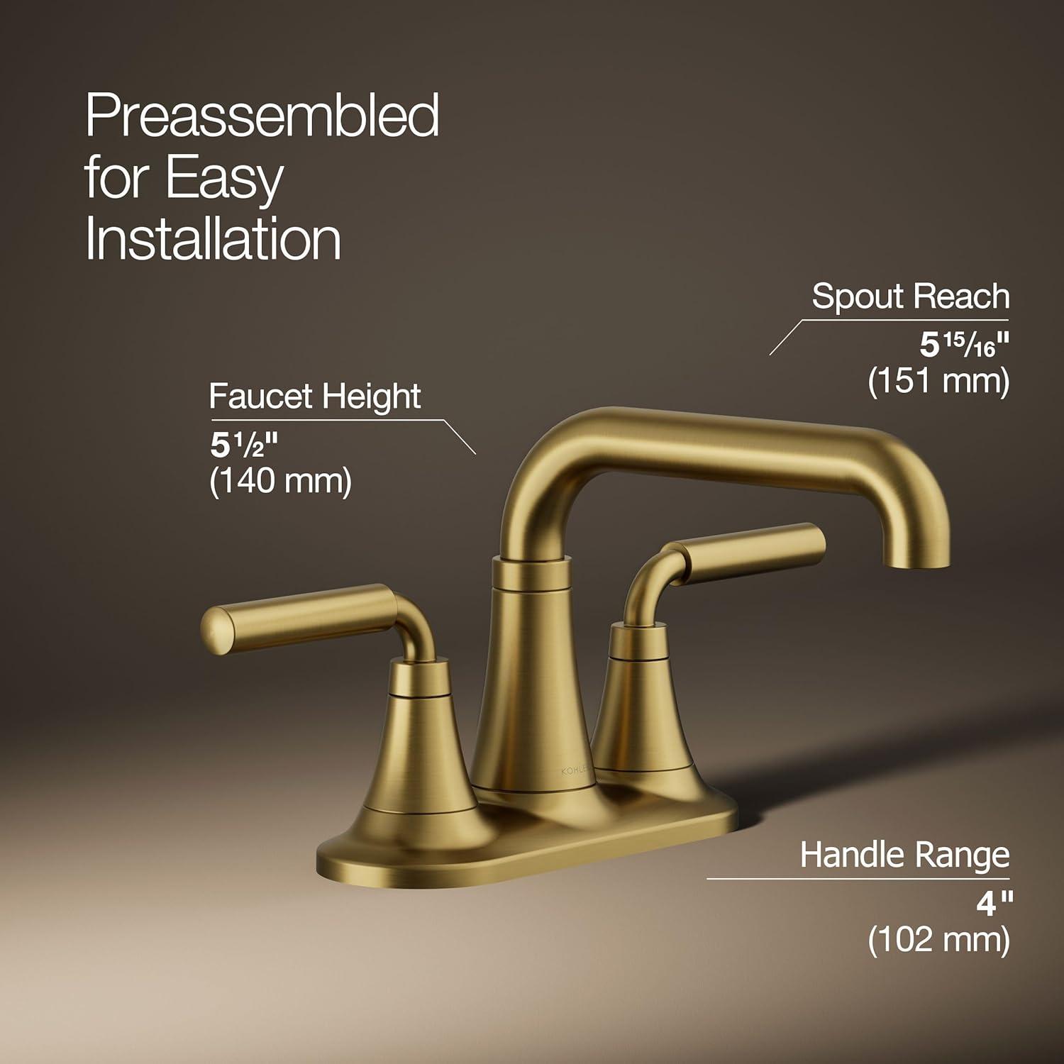 Tone Two-Handle Centerset Bathroom Sink Faucet with Clicker Drain, 1.2 GPM