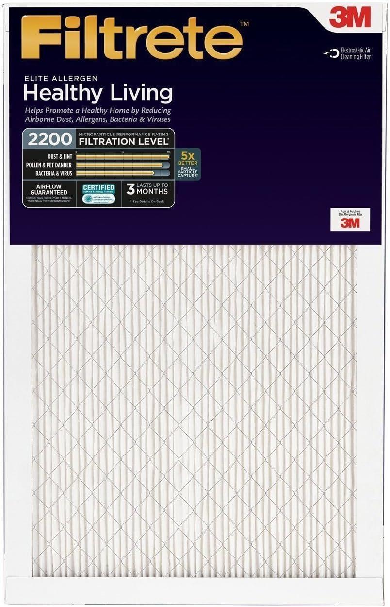 Filtrete MPR 2200 16 x 25 x 1 Elite Allergen Reduction HVAC Air Filter, 3-Pack