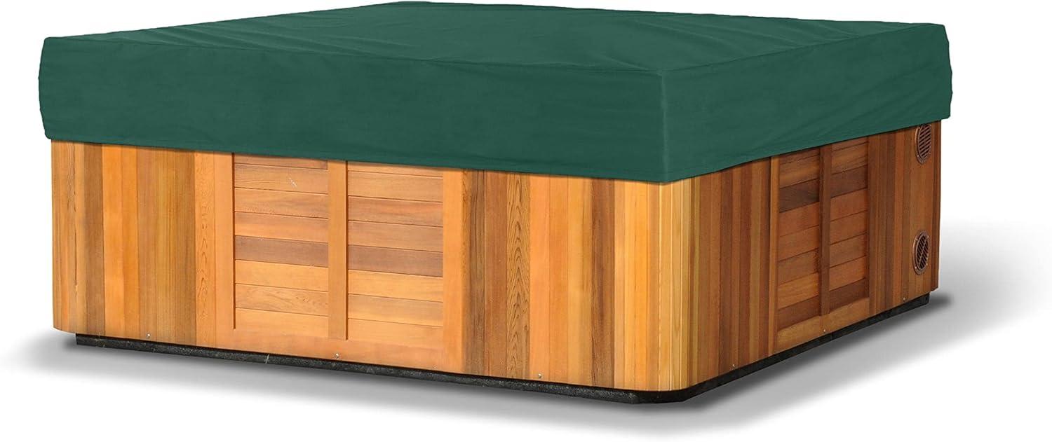 Covermates Rectangular Spa Cover - Light Weight Material, Weather Resistant, Elastic Hem, Outdoor Living Covers, 92W x 82D x 14H, Green