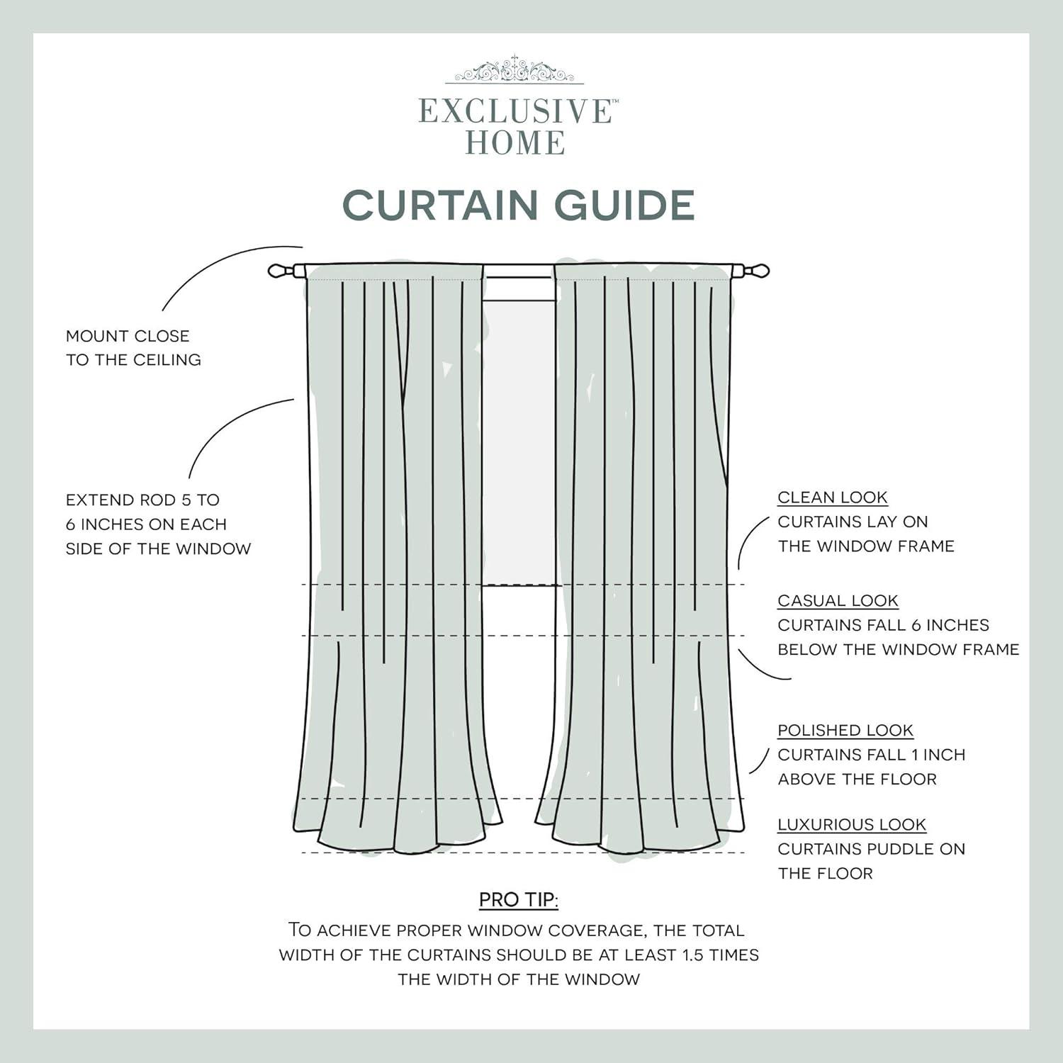 Set of 2 84"x54" Santos Embellished Stripe Textured Linen Sheer Rod Pocket Window Curtain Panel White - Exclusive Home