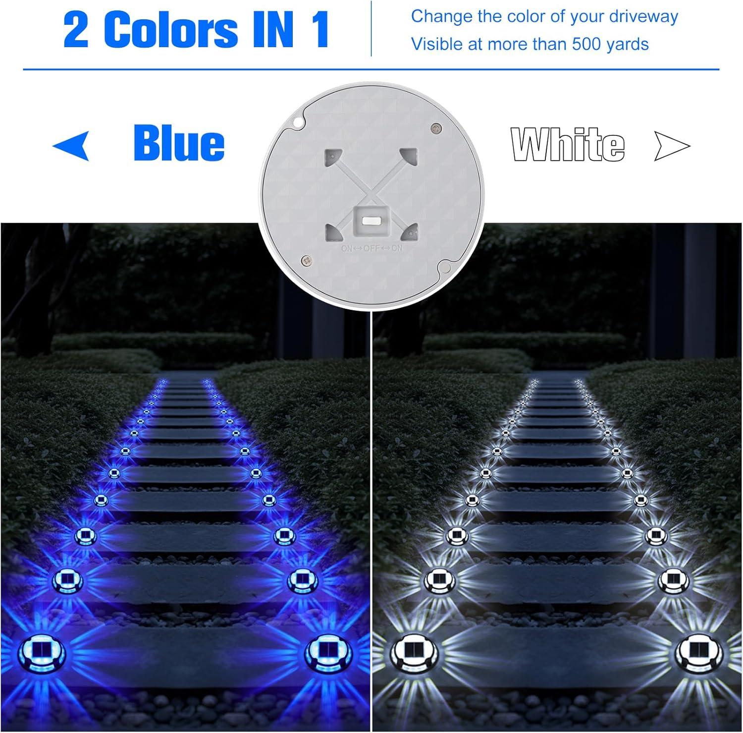 Modern Solar LED Pathway Lights Multipack in White and Blue