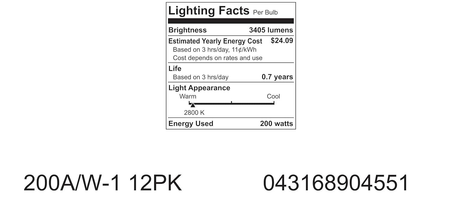 200-Watt Soft White A21 Incandescent Bulb