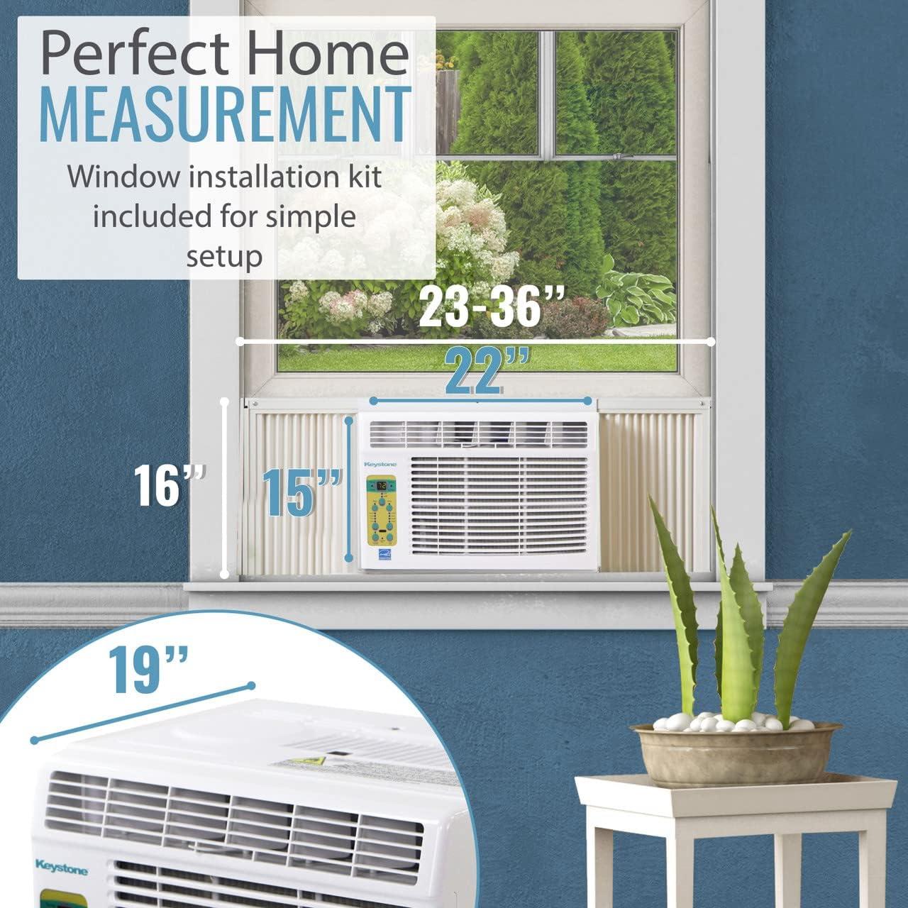 10,000 BTU Compact Window Air Conditioner with Remote Control and Dehumidifier up to 450 Sq. Ft.