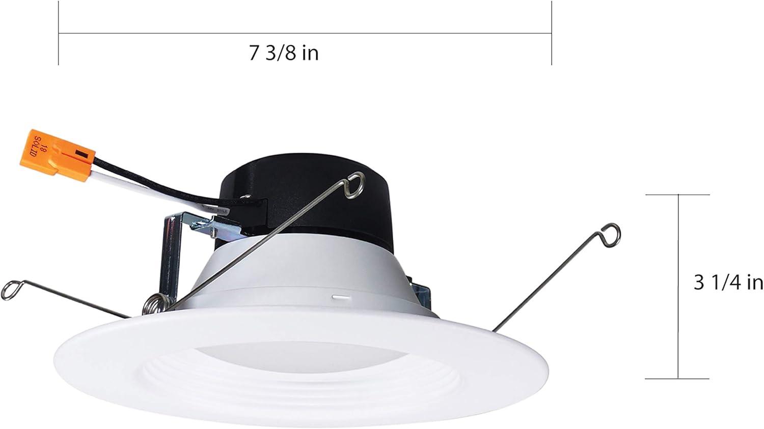 Satco S11810 4.1'' Selectable Color Temperature Dimmable IC Rated LED Retrofit Recessed Lighting Kit