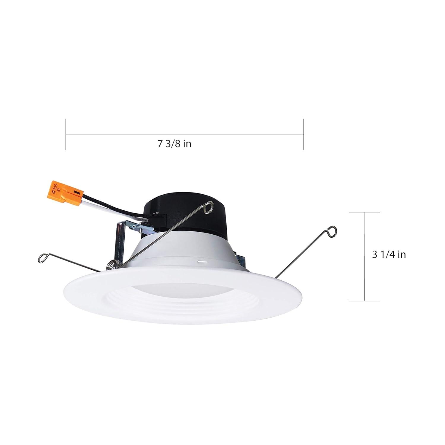 Satco S11810 4.1'' Selectable Color Temperature Dimmable IC Rated LED Retrofit Recessed Lighting Kit