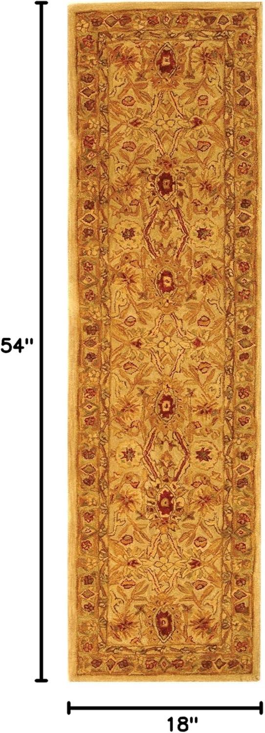 SAFAVIEH Anatolia Trinity Traditional Wool Area Rug, Ivory/Sage, 9' x 12'