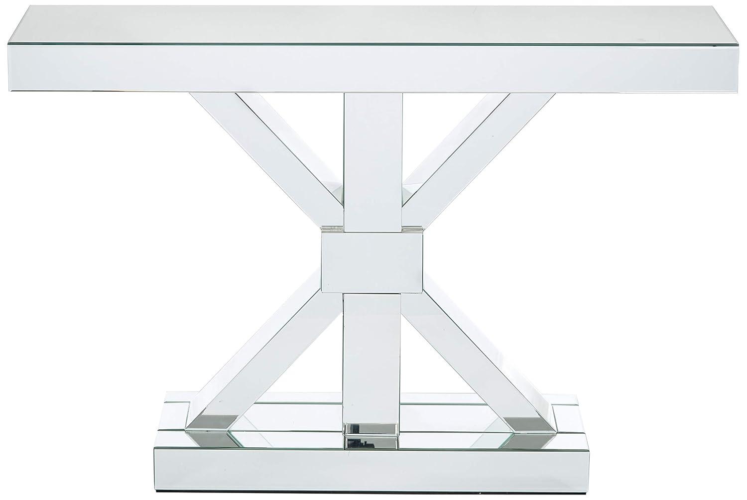 Coaster Company Essence Reventlow X-Shaped Base Console Table Clear Mirror