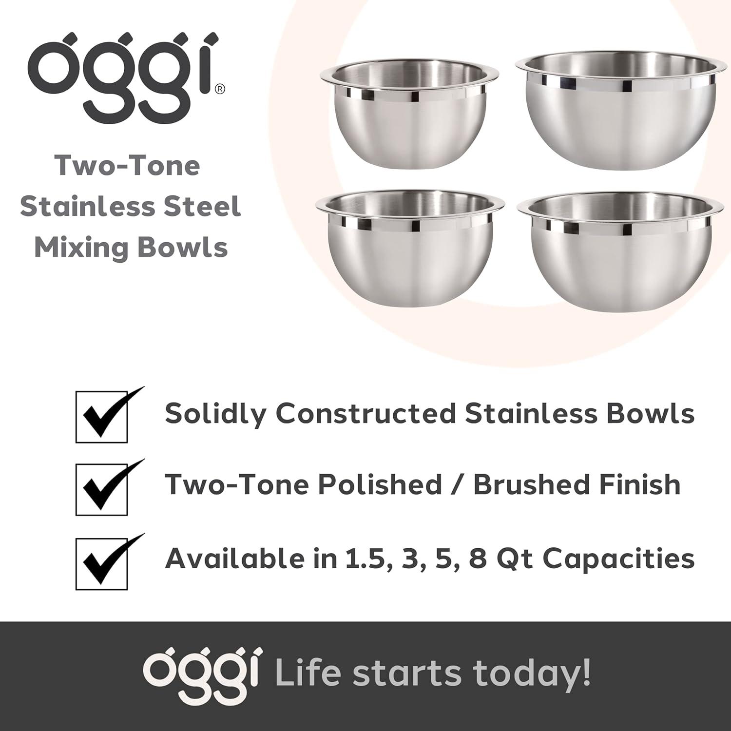 Oggi Prep Stainless Steel Mixing Bowl