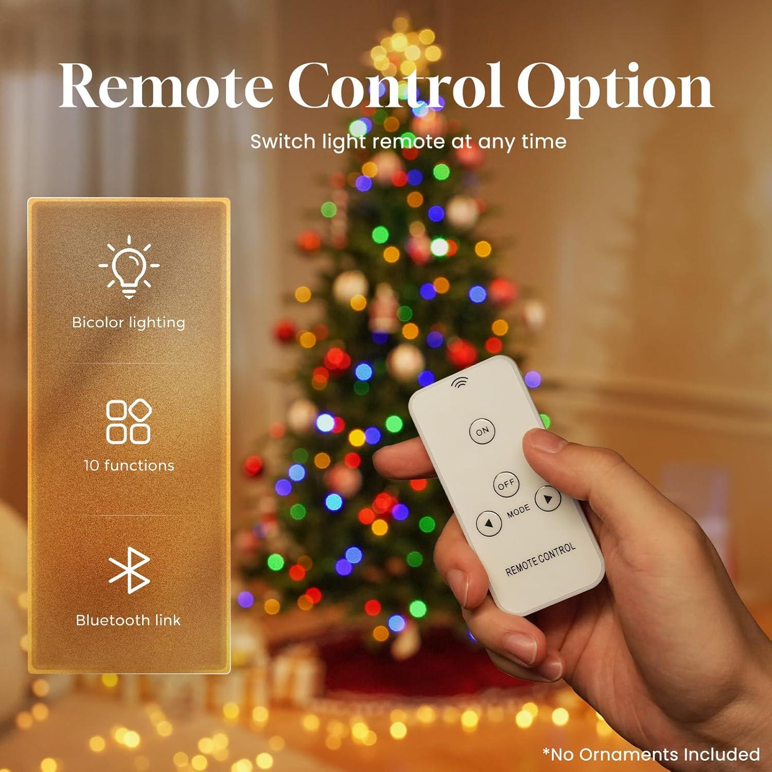 OasisCraft 6.5ft Pre-Lit Snow Flocked Christmas Tree with 350 Light, Artificial Pine Xmas Tree