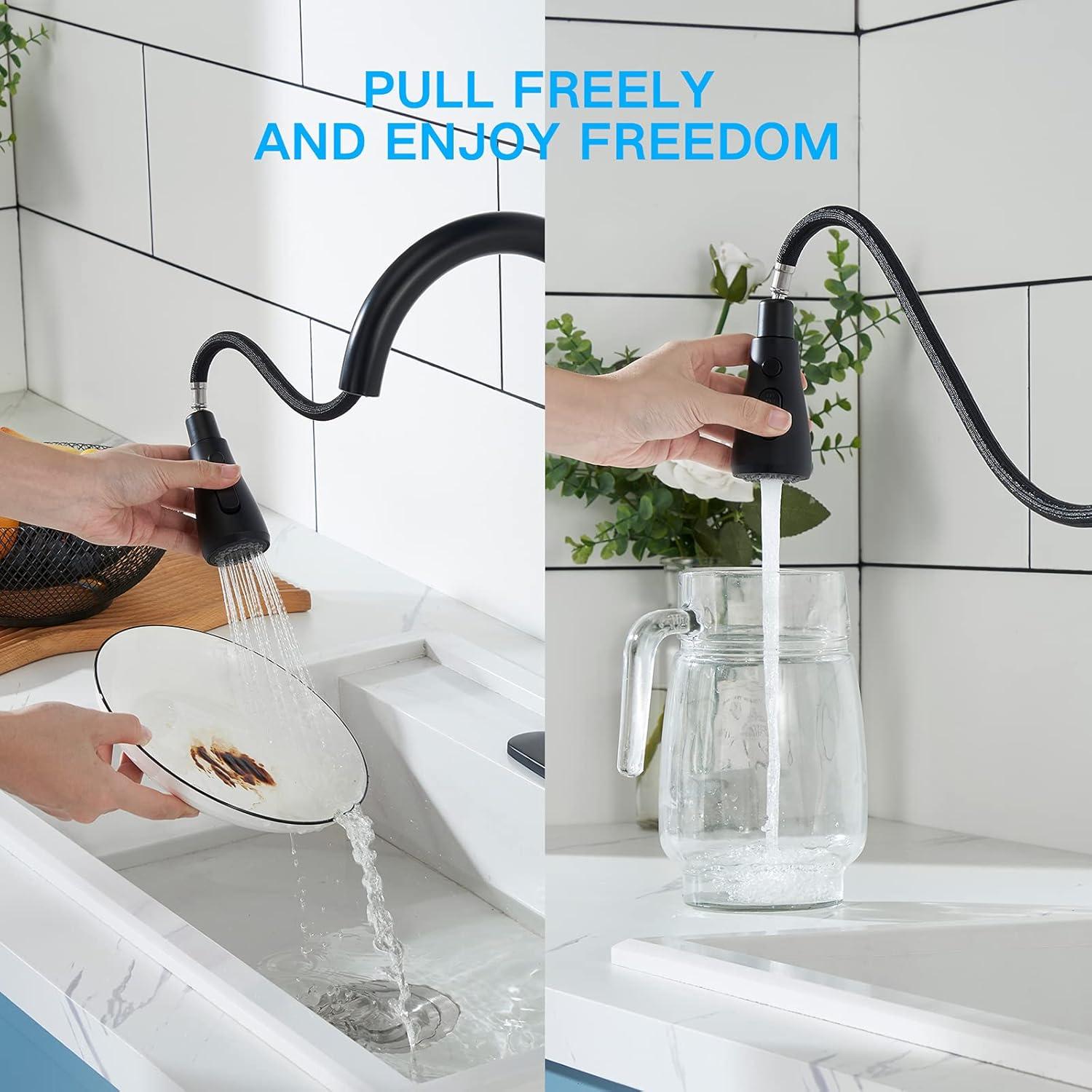 Babevy Pull Down Kitchen Faucet