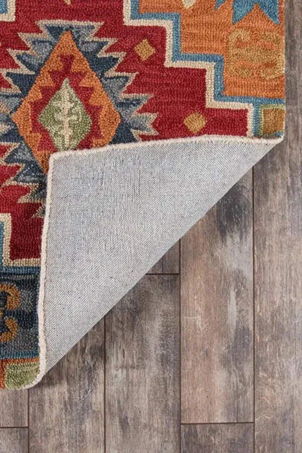 3'6"x5'6" Tangier Baylor Multi Area Rug - Momeni: Geometric Wool, Handmade Hooked, Medium Pile Rug