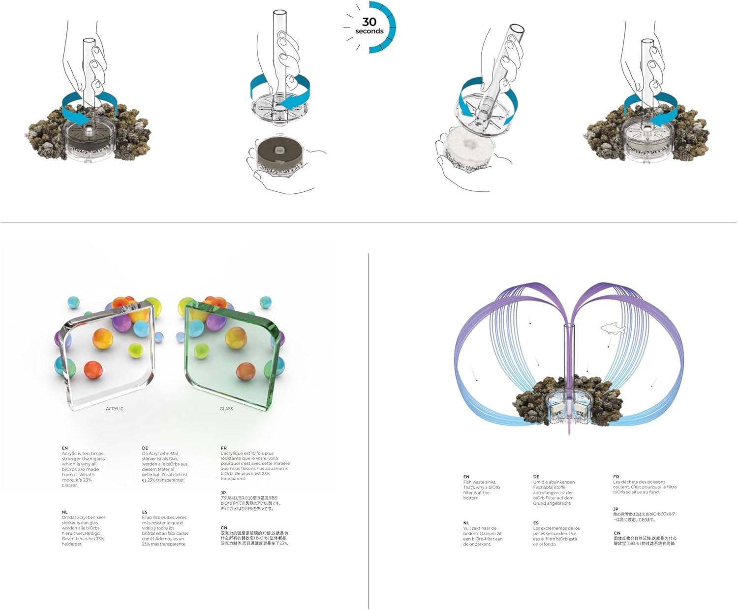 biOrb CLASSIC 60 16 Gallon Round Aquarium Tank with MCR Light