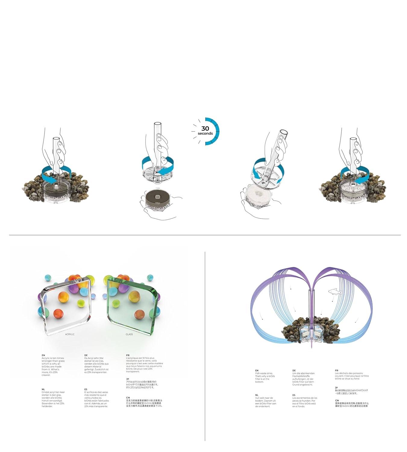 biOrb CLASSIC 60 16 Gallon Round Aquarium Tank with MCR Light