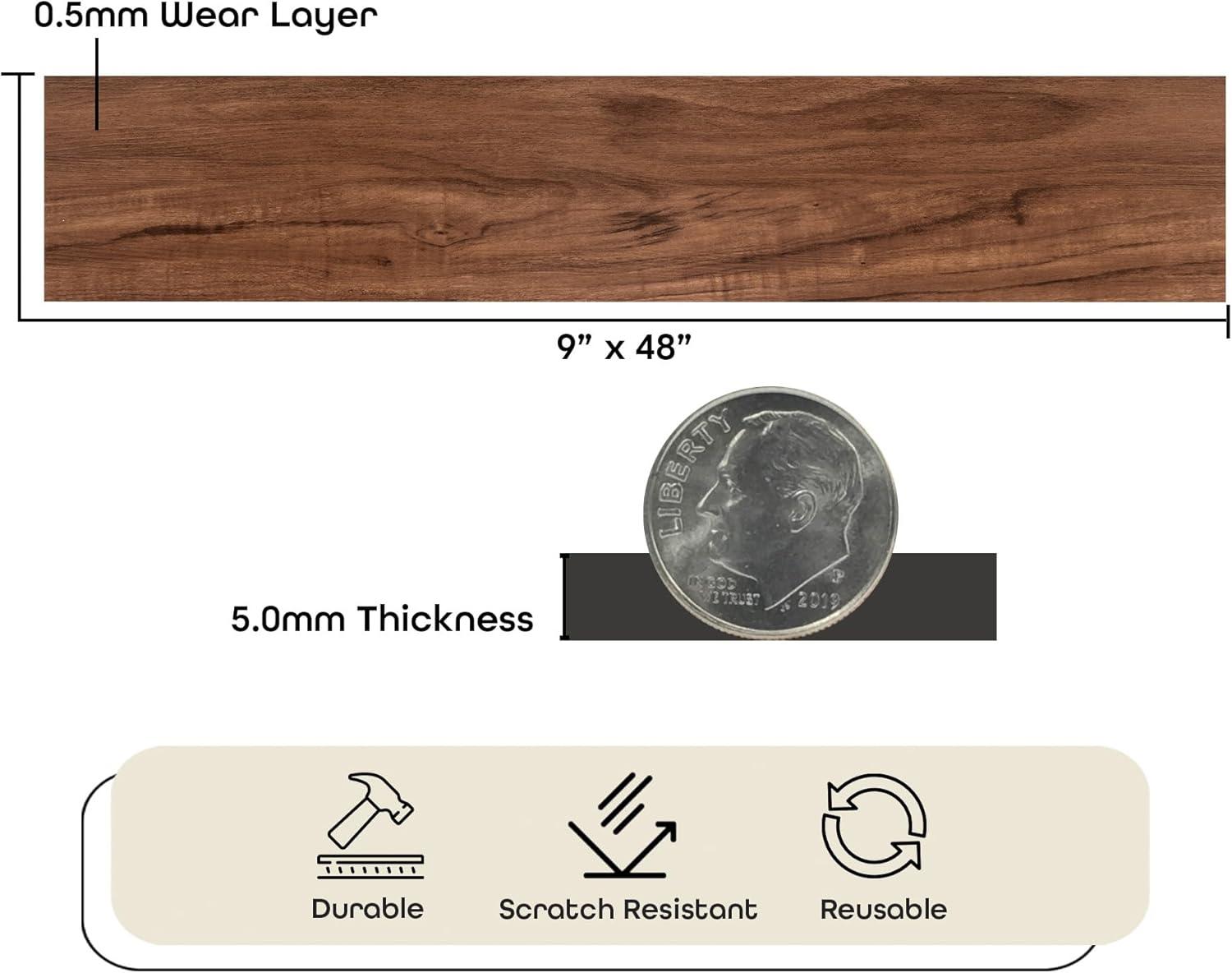 Achim Importing Co Flex Flor™ Looselay 5mm Thick 9'' W x 48'' L Vinyl Plank