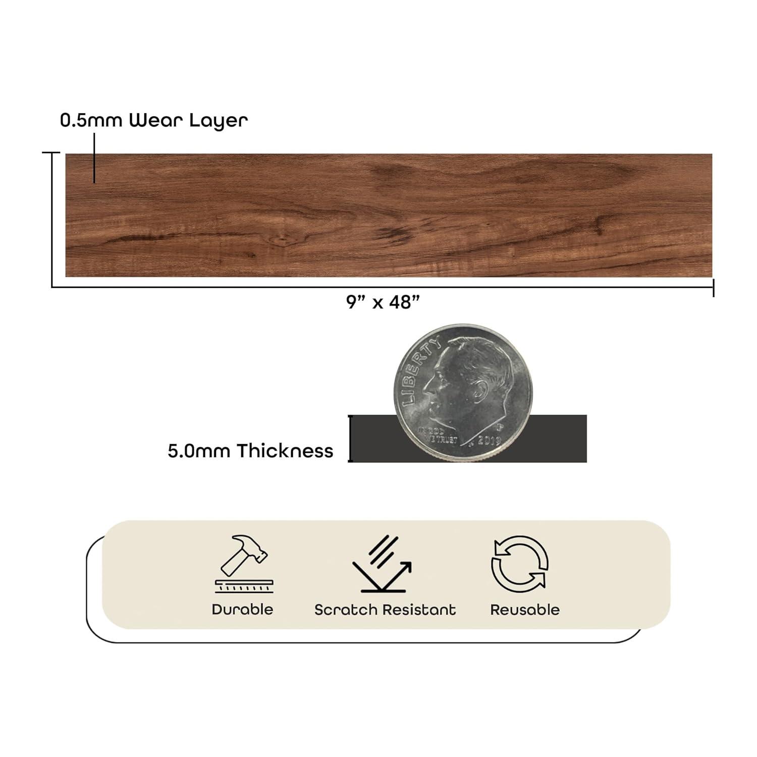 Achim Importing Co Flex Flor™ Looselay 5mm Thick 9'' W x 48'' L Vinyl Plank