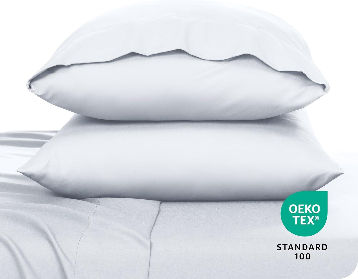 Microfiber Queen - Envelope - 20 x 30 Cloud Grey Pillowcase Set by Bare Home