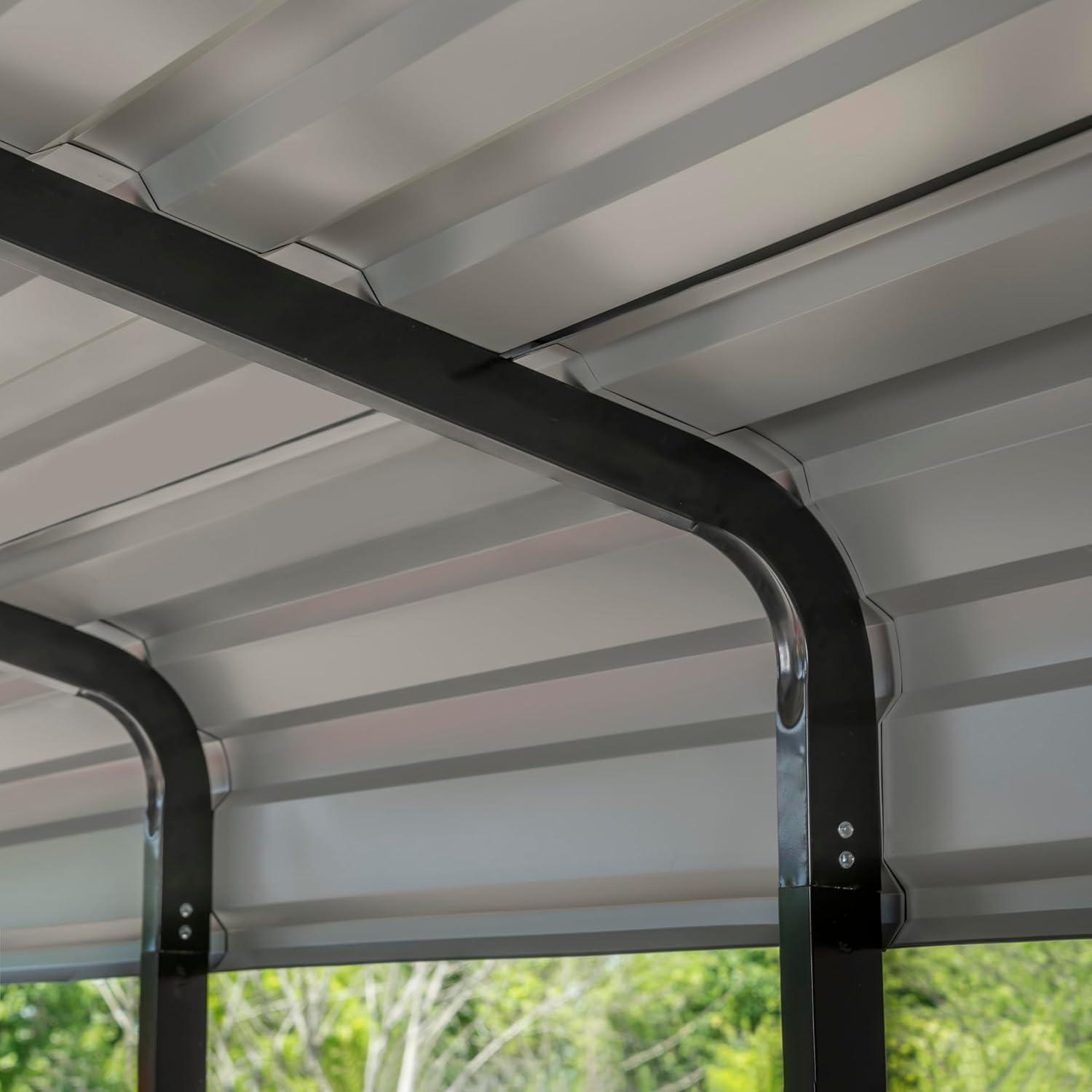 Arrow Carports Galvanized Steel Carport, Full-Size Metal Carport Kit, 12' x 29' x 9', Charcoal