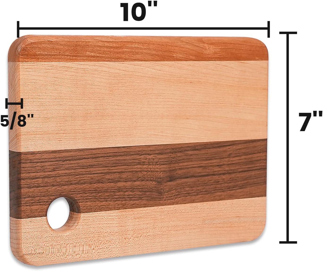 CONSDAN CONSDAN Mixed Hardwood Cutting Board, Food-Safe Kitchen Chopping Board for Meat, Vegetables, Fruits