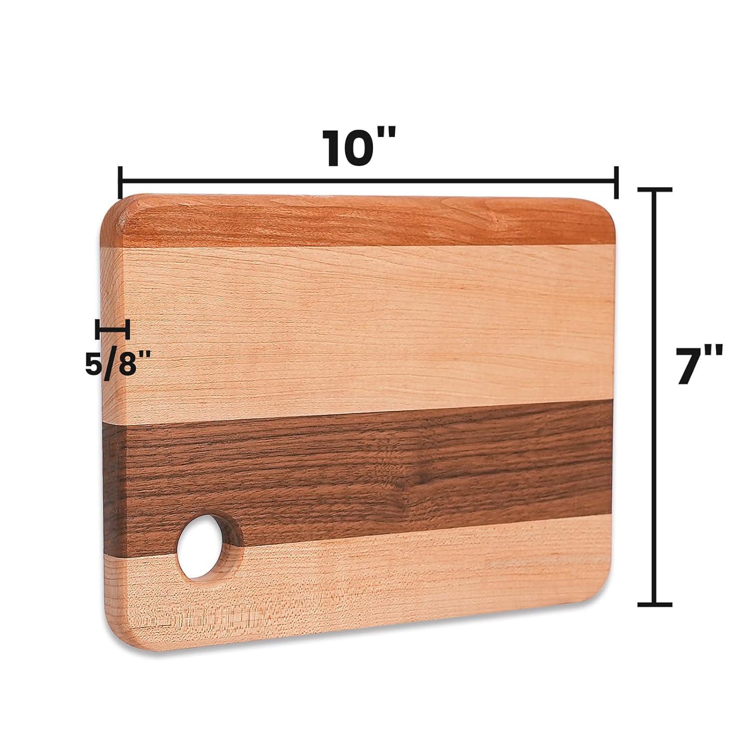 CONSDAN CONSDAN Mixed Hardwood Cutting Board, Food-Safe Kitchen Chopping Board for Meat, Vegetables, Fruits