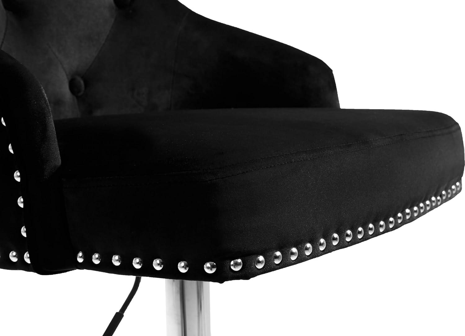 Meridian Furniture,Claude Black Velvet Adjustable Stool