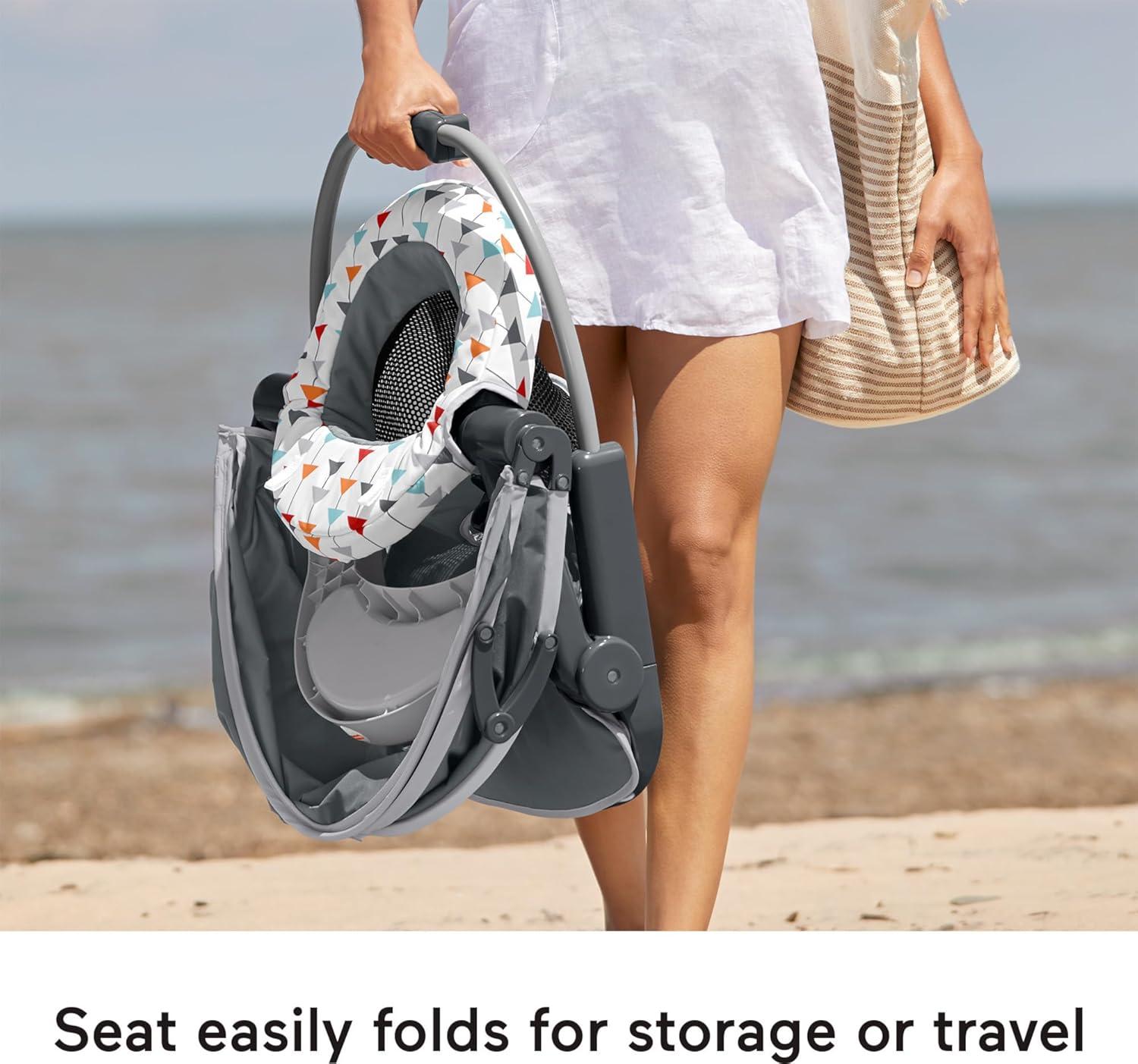 Fisher-Price Foldable Baby Travel Chair On The Go Sit Me Up Floor Seat