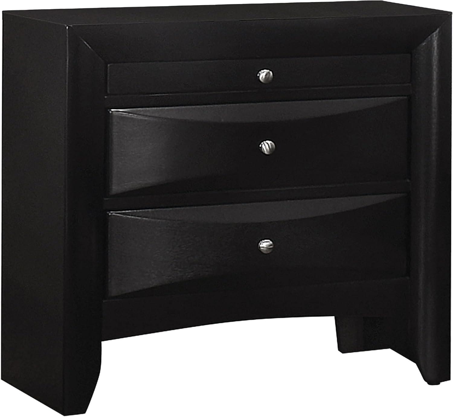 Briana Storage Bedroom Set with Bookcase Headboard Black