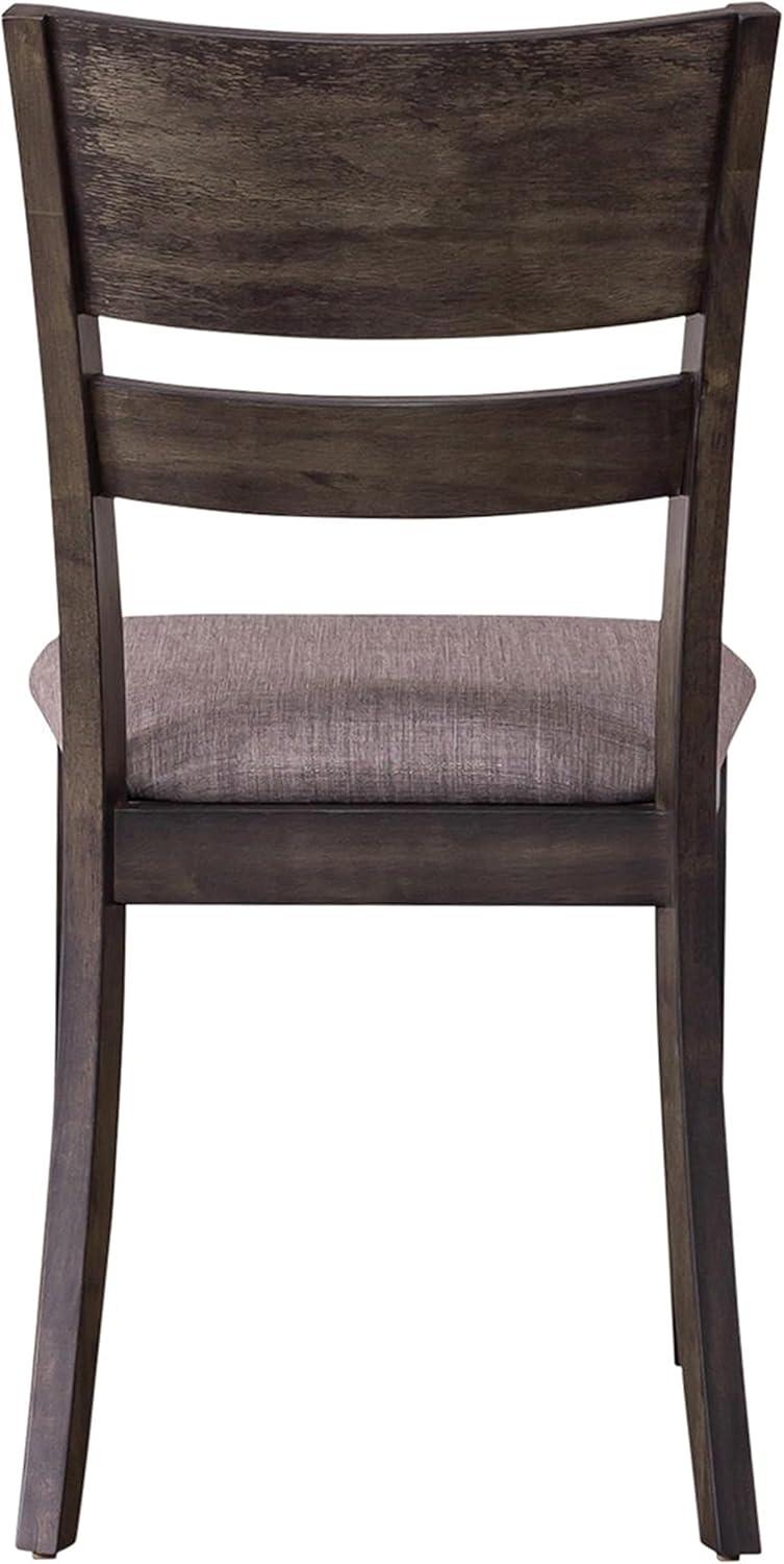 Roundhill Almeta Solid Wood Slat Back Upholstered Dining Chairs - Set of 2