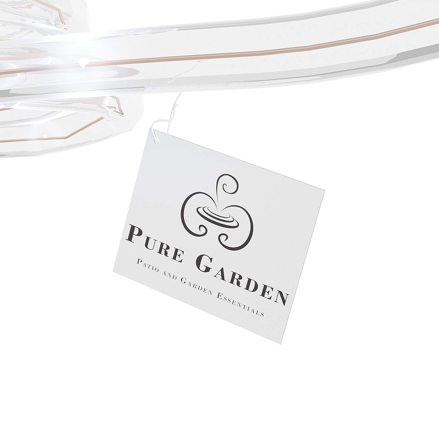 Pure Garden 50-LG1008 Outdoor Solar Rope Light-Solar Powered Cable String 100 LED Lights with 8 Modes - Cool White