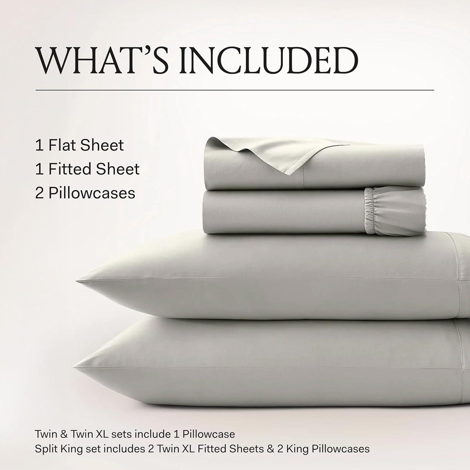 BOLL & BRANCH Signature Hemmed Sheet Set - Twin, White - Luxury 100% Organic Cotton - Includes 1 Flat, 1 Fitted, 2 Pillowcases - Buttery Soft