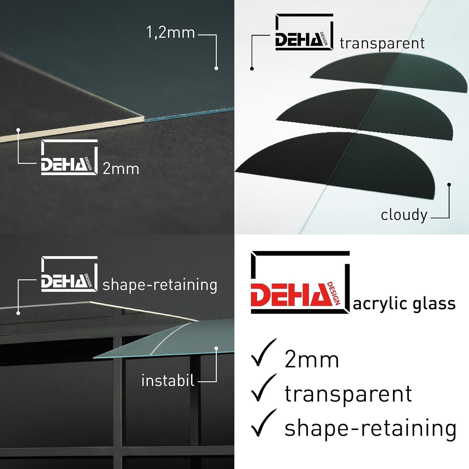 DEHA Design 18x24 Picture Frame Boston Frosted Silver Aluminum Metal with Shatter Resistant Acrylic Glass Horizontal & Vertical Format for Wall.