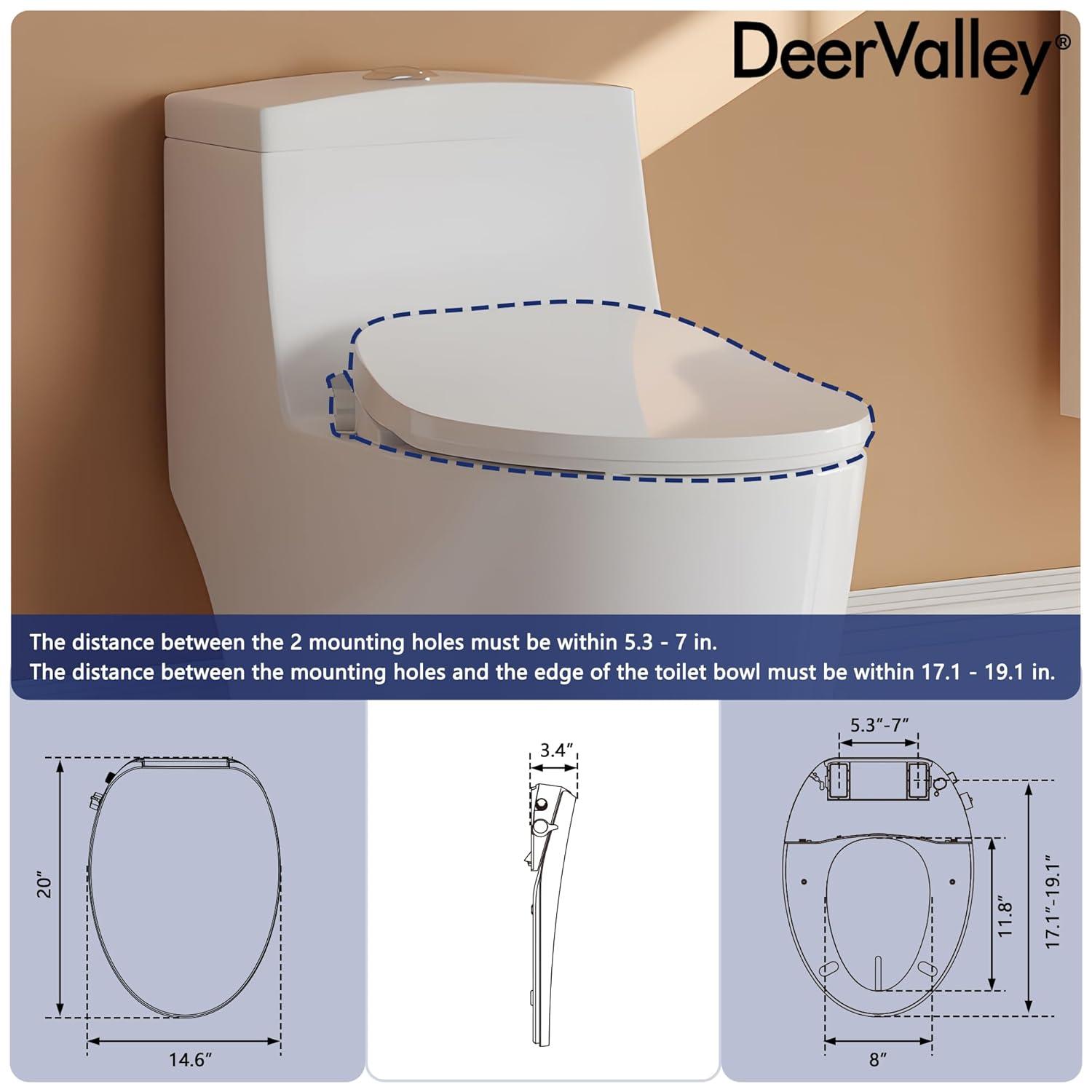 Electric Quiet Close Bidet Seat for Elongated Toilets in White