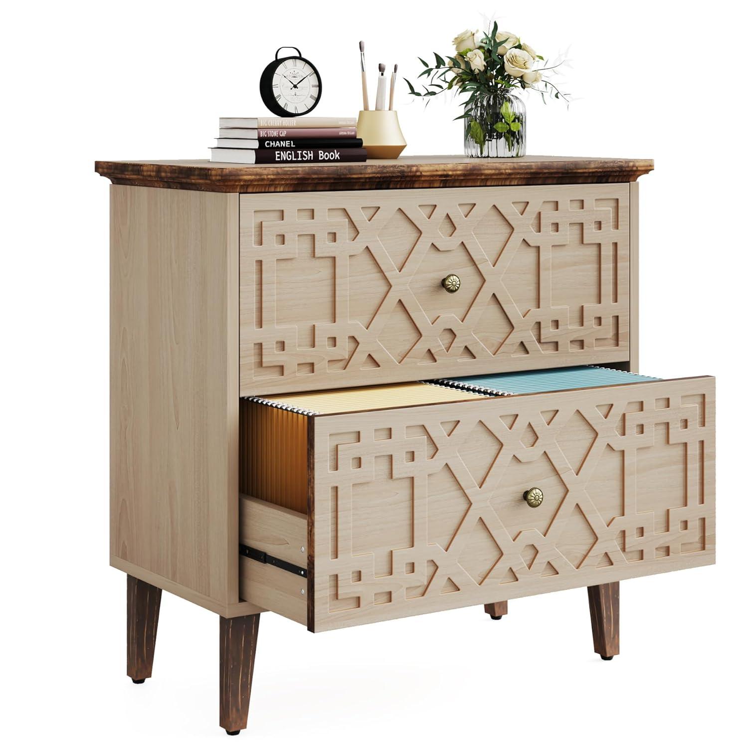 LITTLE TREE 2 Drawer Lateral File Cabinet Beige