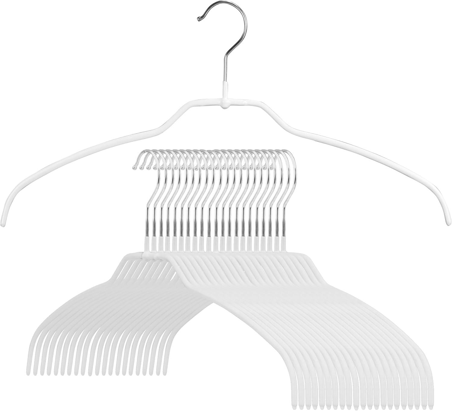 Mawa Mawa Silhouette Non-Slip Steel European Shirt/Coat Hanger, Ultra Thin And Narrow (Set of 20)