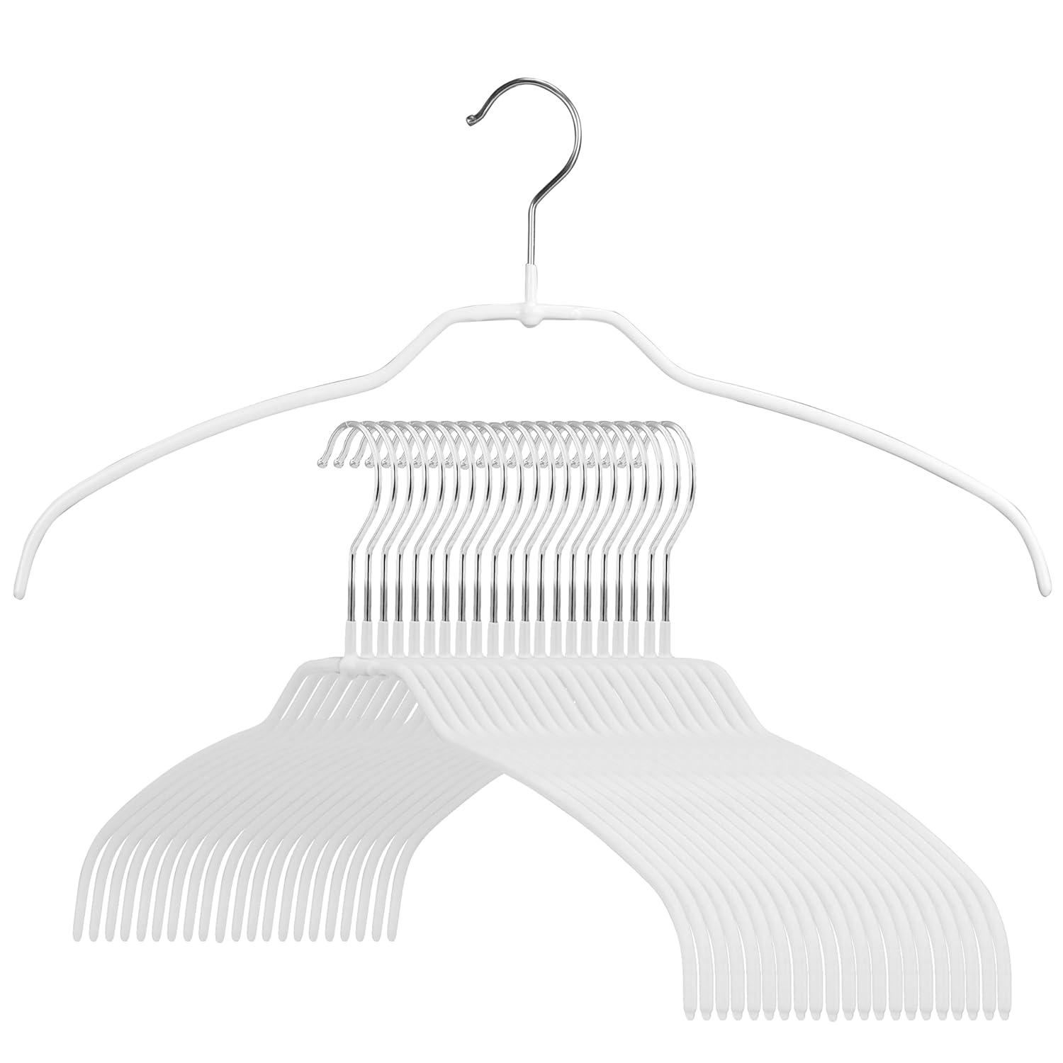 Mawa Mawa Silhouette Non-Slip Steel European Shirt/Coat Hanger, Ultra Thin And Narrow (Set of 20)